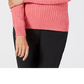 Karen Scott Suéter Feminino de Tricô Liso com Gola V Rosa Tamanho X-G