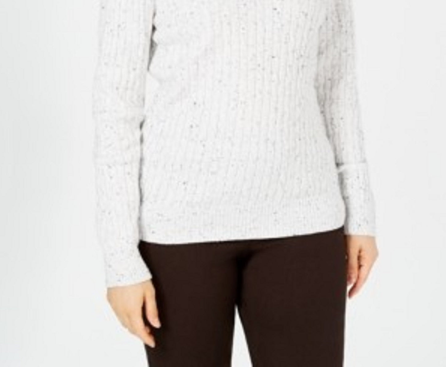 Karen Scott Suéter Feminino Petite Tricô com Decote em V Tamanho Natural Petite