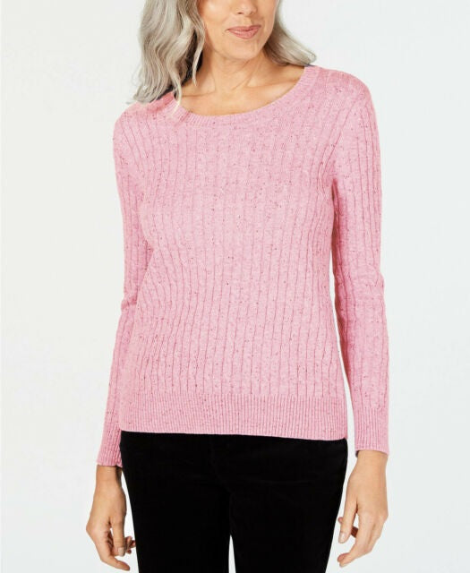 Suéter Karen Scott Feminino em Tricô com Cabo Rosa Tamanho XS