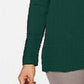 Karen Scott Suéter feminino de algodão com gola canoa, verde, tamanho X-S