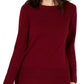 Karen Scott Suéter feminino de algodão com gola canoa, vermelho, tamanho pequeno