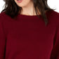Karen Scott Suéter feminino de algodão com gola canoa, vermelho, tamanho pequeno