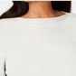 Karen Scott Suéter Feminino de Algodão com Gola Canoa Branco Tamanho Grande
