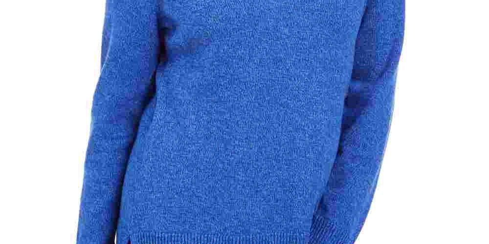 Karen Scott Suéter Feminino Manga Longa Canelado Gola Xale Azul Tamanho XS