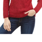 Karen Scott Suéter Henley de Algodão com Acabamento em Ferragens Feminino Vermelho Tamanho Pequeno Médio