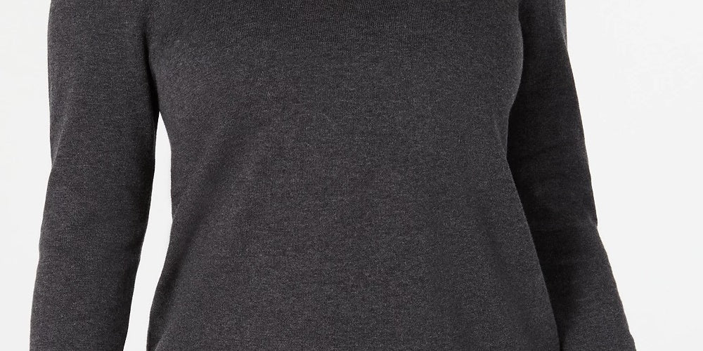 Karen Scott Suéter Feminino de Algodão com Zíper e Gola Azul Tamanho P