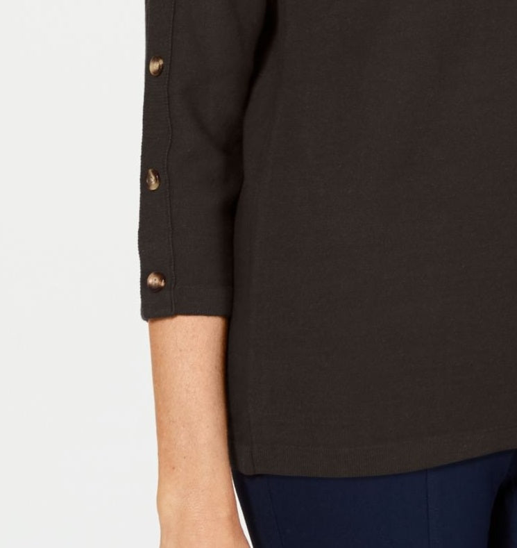 Karen Scott Suéter Feminino Manga 3/4 Bege Escuro Tamanho P