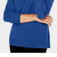 Karen Scott Suéter Feminino de Algodão Marmorizado Azul Tamanho P