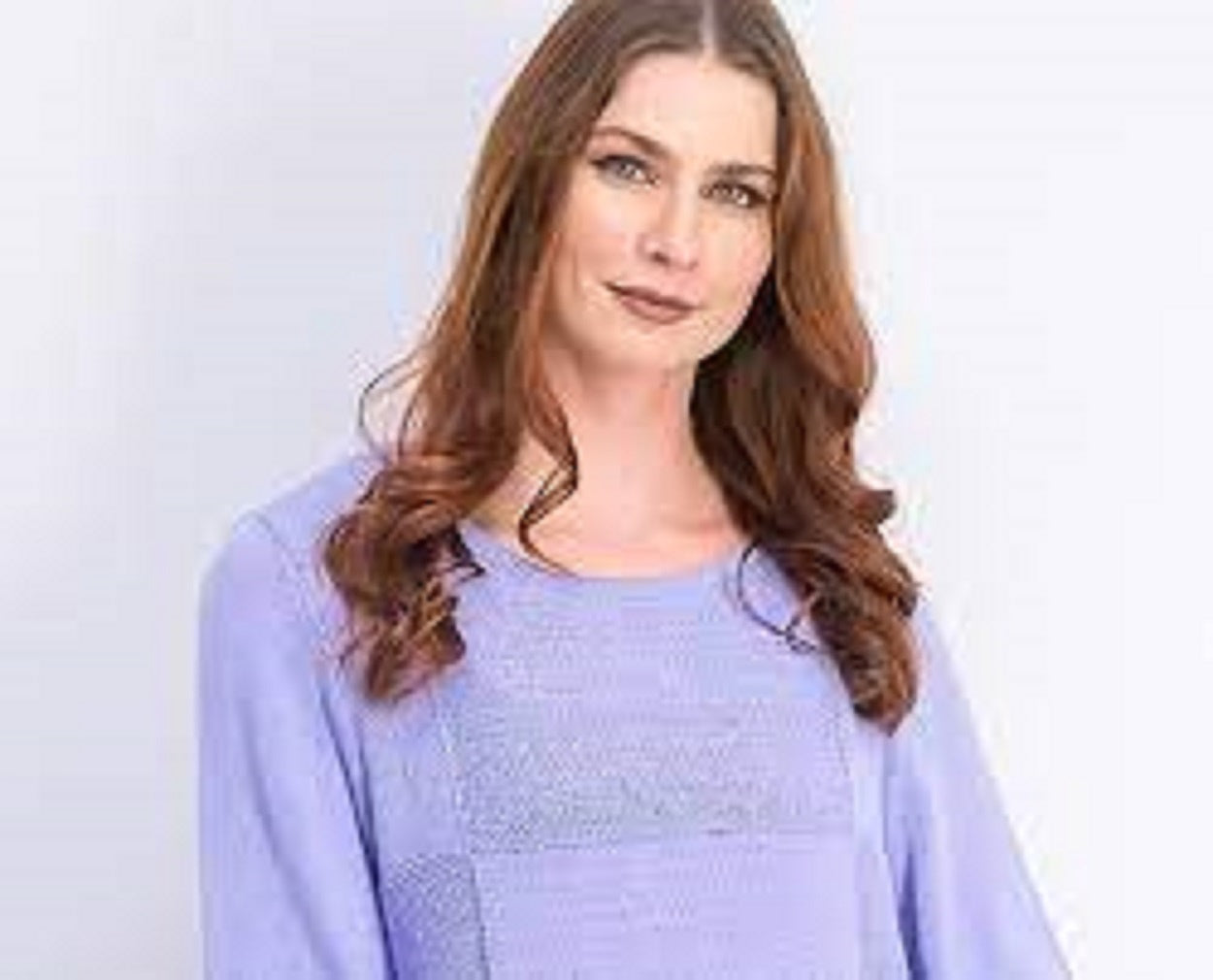 Karen Scott Suéter Feminino Patchwork com Pontos Azul Brilhante Tamanho Médio