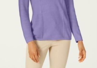 Karen Scott Suéter Feminino Patchwork com Ponto Roxo Tamanho X-G