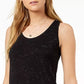 Blusa feminina com decote redondo Maison Jules, preta, tamanho grande