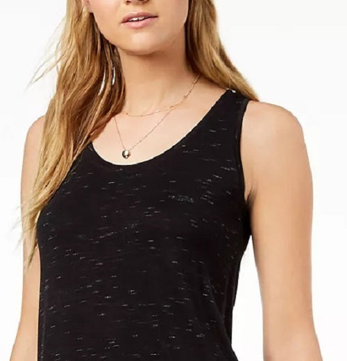 Blusa feminina com decote redondo Maison Jules, preta, tamanho grande