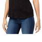 Blusa feminina com decote redondo Maison Jules, preta, tamanho grande