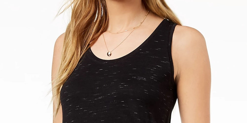 Blusa feminina com decote redondo Maison Jules, preta, tamanho pequeno