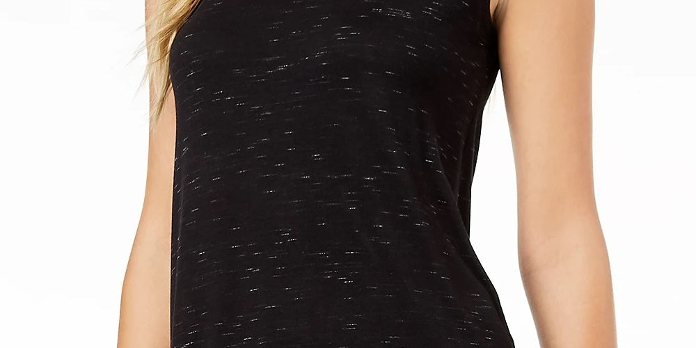 Blusa feminina com decote redondo Maison Jules, preta, tamanho pequeno