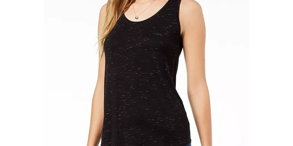 Blusa feminina Maison Jules com decote redondo, preta, tamanho X-S