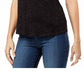Blusa feminina Maison Jules com decote redondo, preta, tamanho X-S