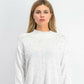 Karen Scott Suéter Feminino Gola Falsa com Brilho Branco Tamanho X-G