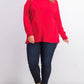 Karen Scott Suéter feminino plus size de algodão com gola alta, vermelho, tamanho 1X