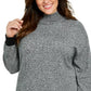 Karen Scott Suéter Feminino Plus Size Gola Falsa Algodão Cinza Escuro Tamanho 2X