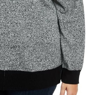 Karen Scott Suéter de algodão plus size feminino com gola falsa, branco, tamanho 2X