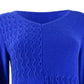 Suéter feminino Karen Scott de algodão com pontos mistos, azul, tamanho X-S