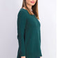 Suéter feminino Karen Scott de algodão com pontos mistos, verde, tamanho médio