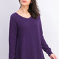 Karen Scott Suéter Feminino de Algodão com Ponto Misto Roxo Tamanho P