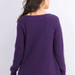 Karen Scott Suéter Feminino de Algodão com Ponto Misto Roxo Tamanho P