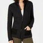 Karen Scott Cardigan Feminino Texturizado com Zíper Frontal Preto Tamanho XXG
