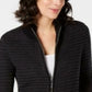 Karen Scott Cardigan Feminino Texturizado com Zíper Frontal Preto Tamanho XXG