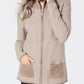 Karen Scott Cardigan Feminino Texturizado com Zíper Frontal Marrom Tamanho Médio