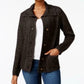 Karen Scott Cardigan Feminino com Botões Frontais e Gola Xale, Preto, Tamanho XG