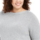 Túnica feminina Karen Scott Plus Size com bainha curva, cinza, tamanho 2X