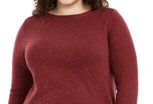 Túnica feminina Karen Scott com bainha curva, vermelha, tamanho 2X