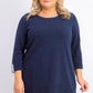 Karen Scott Suéter Feminino de Algodão com Gola Alta Azul Tamanho 1X