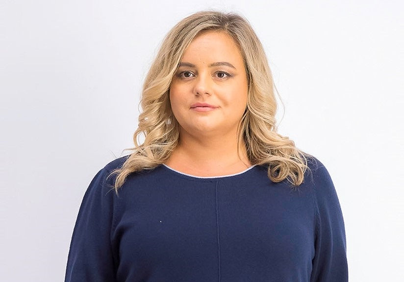 Karen Scott Suéter Feminino de Algodão com Gola Alta Azul Tamanho 1X