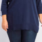Karen Scott Suéter Feminino de Algodão com Gola Alta Azul Tamanho 1X