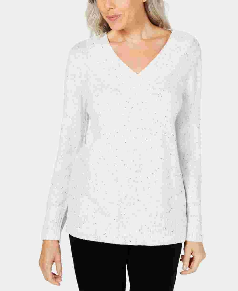 Karen Scott Suéter Feminino Manga Longa Gola V Tamanho Natural XS