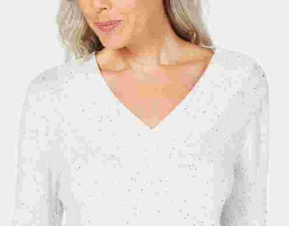 Karen Scott Suéter Feminino Manga Longa Gola V Tamanho Natural XS