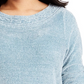 Karen Scott Suéter Feminino Gola Canoa Chenille Azul Tamanho 1X