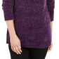 Karen Scott Suéter Feminino Chenille Gola Simulada Roxo Tamanho XS