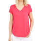 Blusa de malha com decote em V Alfani feminina rosa escuro tamanho pequeno