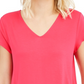 Blusa de malha com decote em V Alfani feminina rosa escuro tamanho pequeno