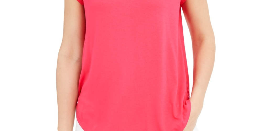 Blusa de malha com decote em V Alfani feminina rosa escuro tamanho pequeno