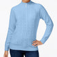 Karen Scott Suéter Feminino Petite Cable-Knit Azul Tamanho Médio