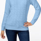 Karen Scott Suéter Feminino Petite Cable-Knit Azul Tamanho Médio