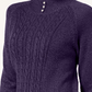 Karen Scott Suéter Feminino de Tricô com Gola Falsa Roxo Pequeno