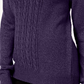 Karen Scott Suéter Feminino de Tricô com Gola Falsa Roxo Pequeno