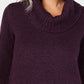 Karen Scott Suéter Feminino Gola Redonda Manga 3/4 Roxo Médio Tamanho Pequeno Médio